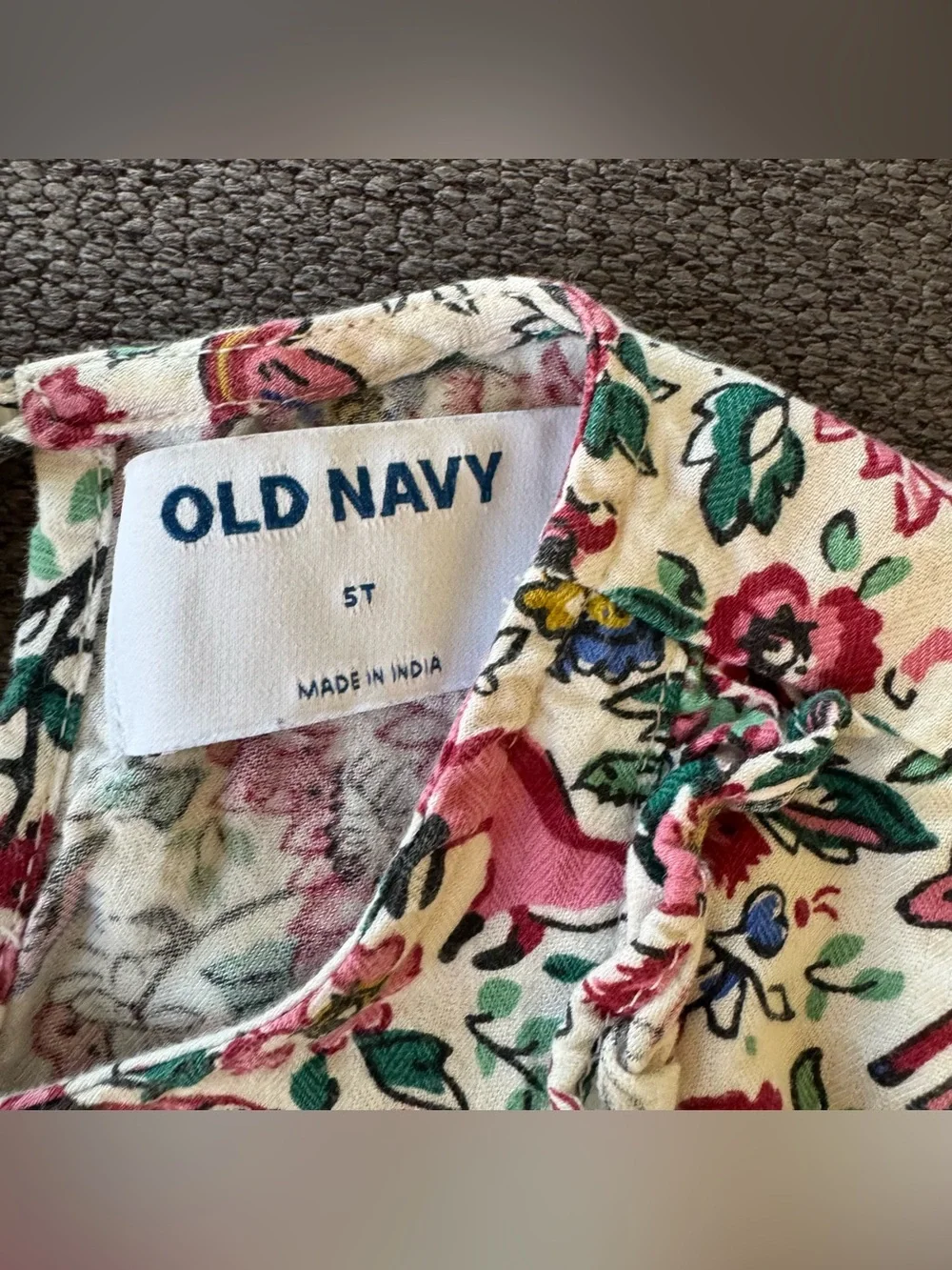 Old Navy Pink Floral Long-Sleeve Casual Dress Animal Friends Toddler Girl 5T